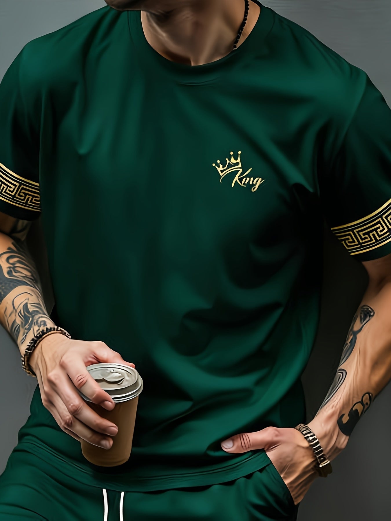 Men's Casual Summer Crew Neck Short Sleeve and Shorts Set