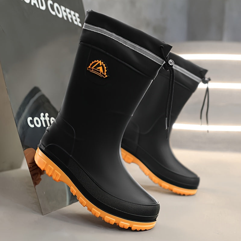 Unisex Long PVC Waterproof Rain Boots - Lightweight & Durable