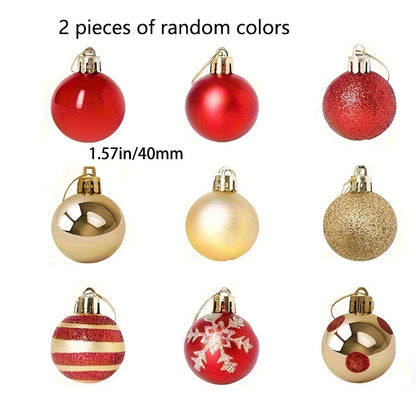 Christmas Ball Decoration Gift Box 4cm Christmas Christmas Tree Decorative Pendant, Hand-painted Snowflakes, Circles and Dots, Durable Plastic, Suitable for Weddings, Christmas Wreaths, Christmas Trees, Doorframe Twigs, Indoo