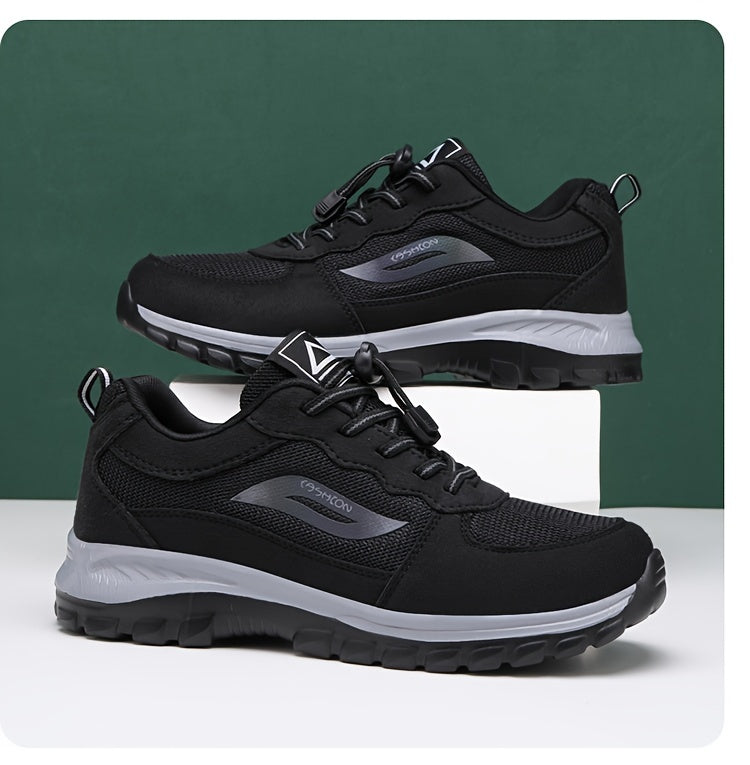 Men's Solid Trendy Hiking Shoes Non Slip Durable For Outdoor Climbing Camping All Seasons