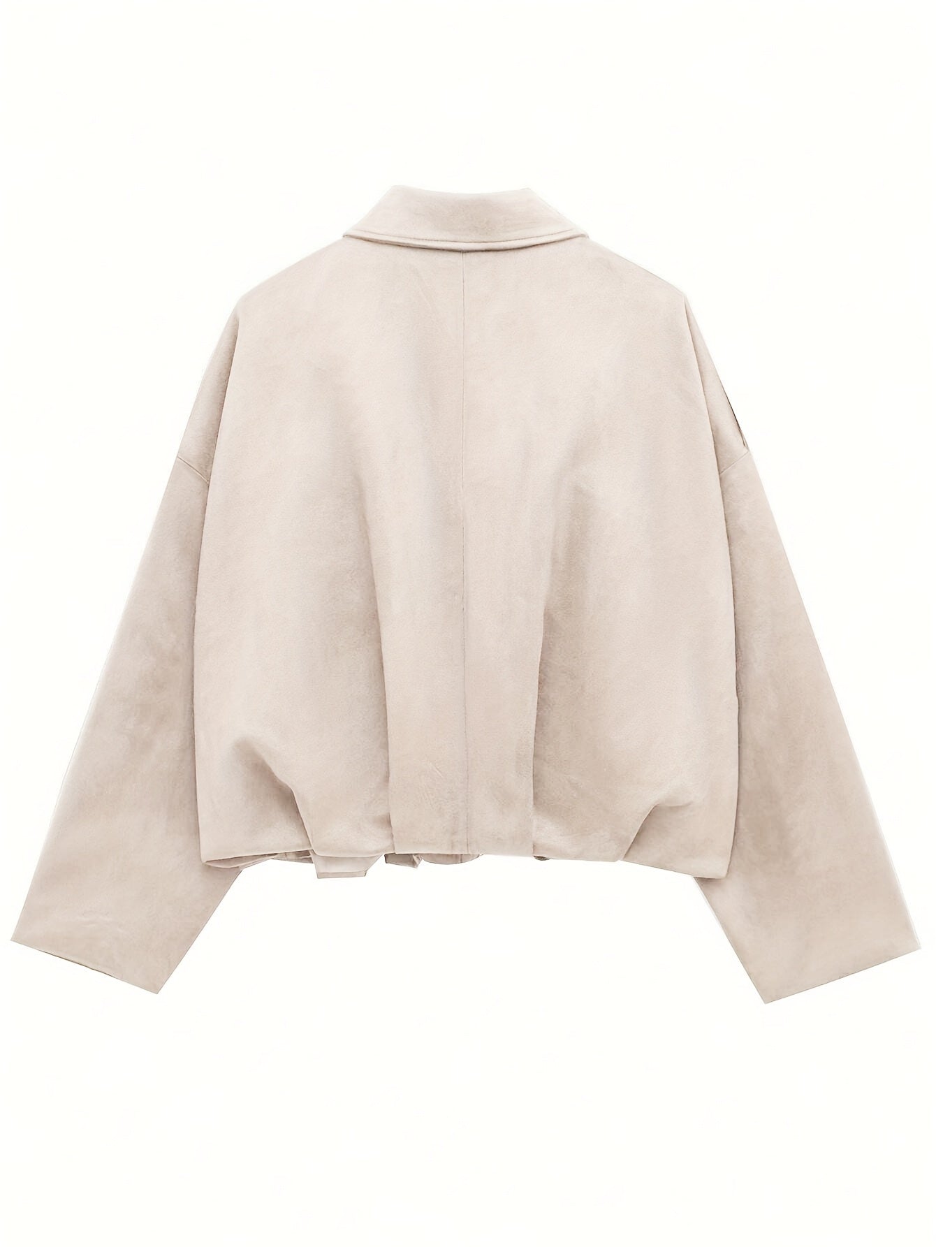 Կանացի վինտաժային բոմբեր բաճկոն - ազատ չափի երկար թևքով, կայծակաճարմանդով և իջեցված ուսերով, շագանակագույն առօրյա վերնազգեստ աշուն/ձմեռ համար, չձգվող գործվածք, իդեալական է առօրյա հագուստի համար, աշուն-ձմեռ բաճկոն | Վինտաժային բոմբեր ոճ | Zipp