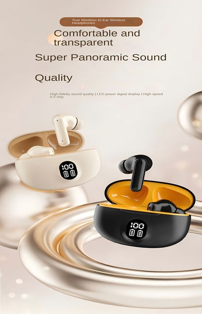 LED power display wireless headphones, Type-c charging case, long range, low latency, adaptable to cell phones, tablets, laptops, compact and portable, exquisite wireless earbuds, sports music lovers gift preferred recommenda