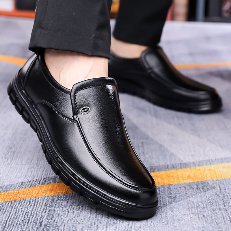 Men's Business Casual Ankle Boots, Winter Light Lined Warm Snow Boots, Slip-on High-Top Design, Versatile Footwear for Daily Office and Outdoor Walking, Non-Slip Thick Sole Walking Shoes