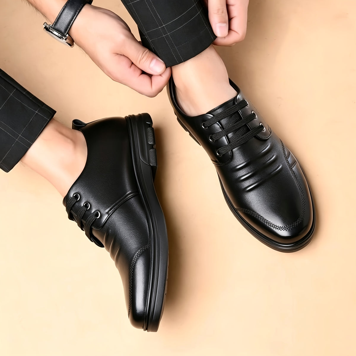 Men's Business Casual Oxford Shoes - Soft Comfortable Lace-Up