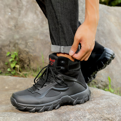 Men's High-Top Outdoor Hiking Boots, Durable All-Season Footwear