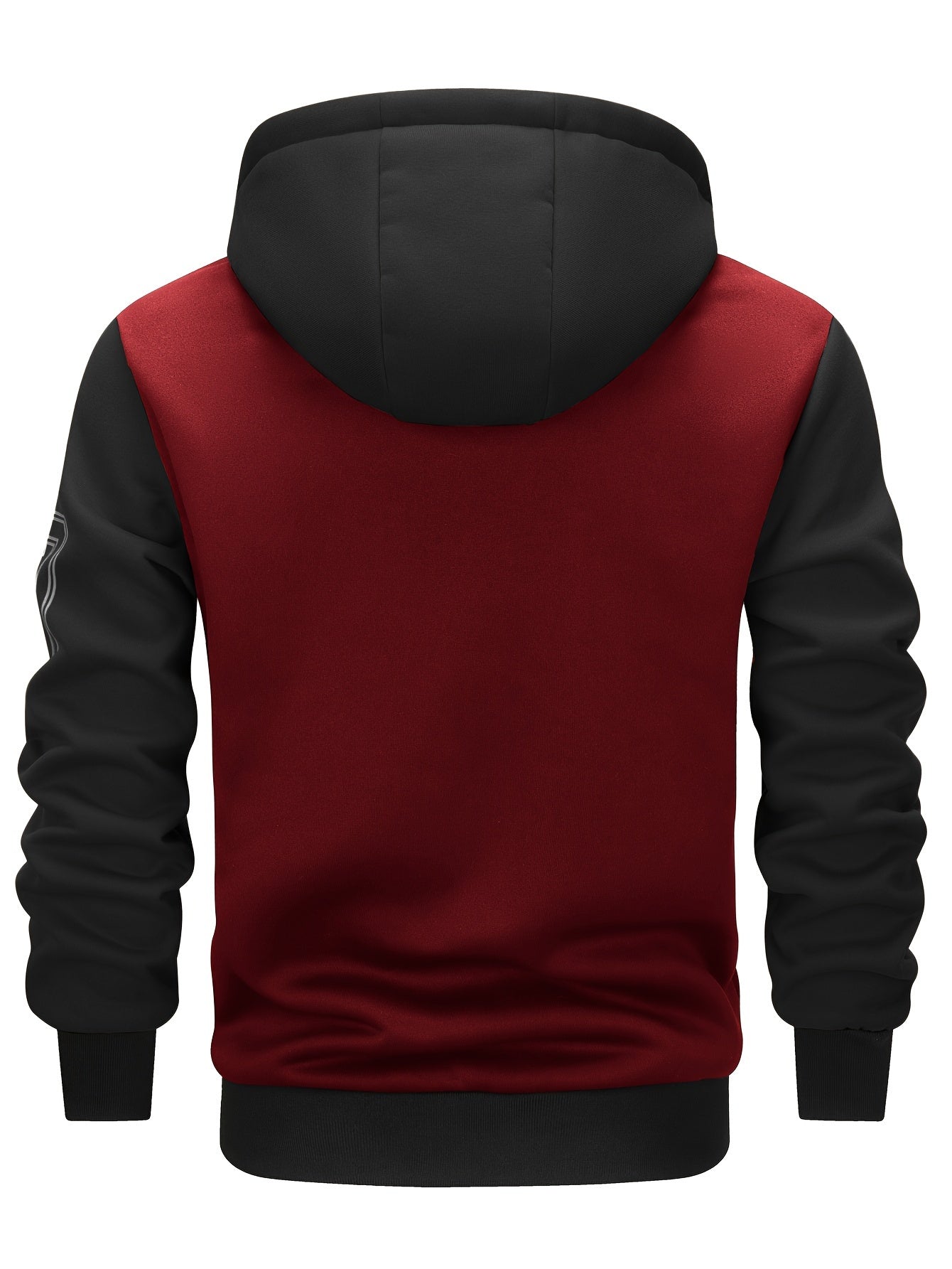 Men's 'BROOKLYN' Pattern Color Blocking Hooded Jacket, Casual Preppy Style Coat For Spring And Autumn Outdoors As Gift