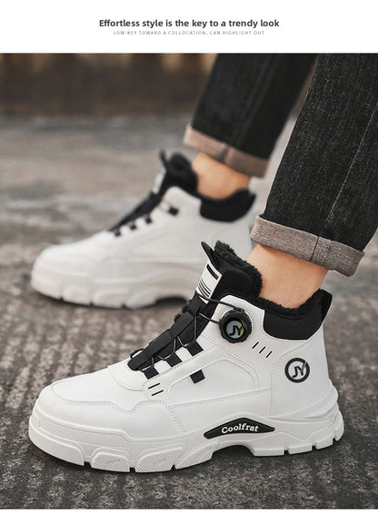 Տղամարդկանց նոր ձմեռային հաստ շերտով կոշիկներ, երեք գույնի, հարմարավետ և տաք, հեշտ հագնվող/հանվող, բռնակի դիզայնով, հարմար է բացօթյա ձյան, լեռնագնացության և լեռնագնացության համար։