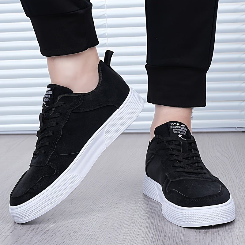 Men's Plus Size Breathable Casual Sneakers - Versatile All-Season Green Skate Shoes with Soft PU/PVC Sole, Lace-Up, Round Toe Design for Business & Social Events