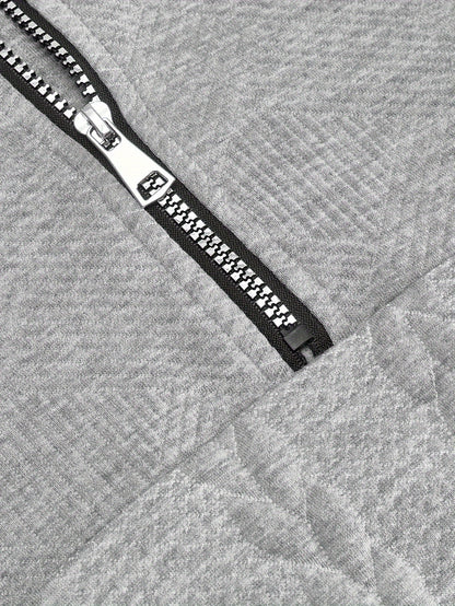 Սահմանային ամերիկյան ռետրո ոճի առօրյա կանգնած օձիքով, կայծակաճարմանդով, ազատ տրիկոտաժե, ծանր քաշային պաչվորք ժակարդե երկար թևքով սվիտեր՝ աշնանային և