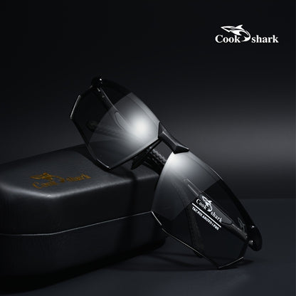 Cookshark Men's Polarized Semi-Rimless Sunglasses for Driving