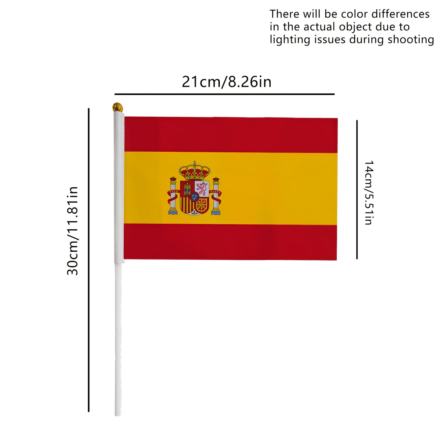 Set of 6/8/12 Spanish Handheld Cheering Flags for Football Fans