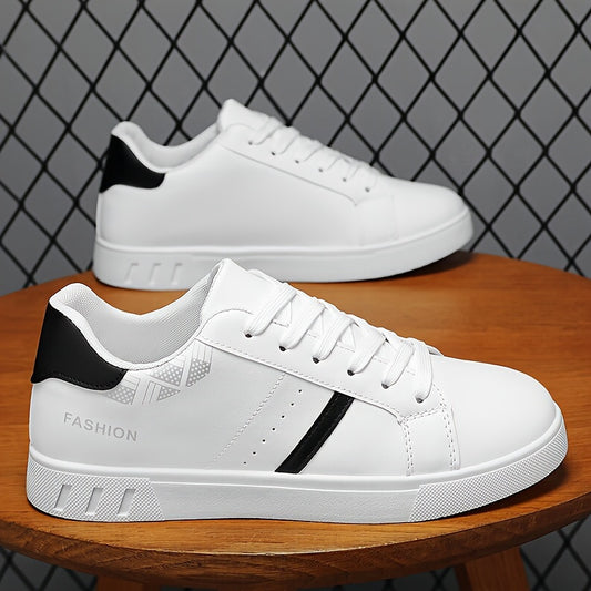 Versatile, Men's Fashion Color Block Skate Sneakers - Comfortable, Non-Slip & Breathable Lace-Up Shoes for All Seasons