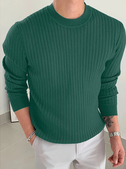 2024 New Cross-Border Men'S Round Neck Pullover Knitted Sweater
