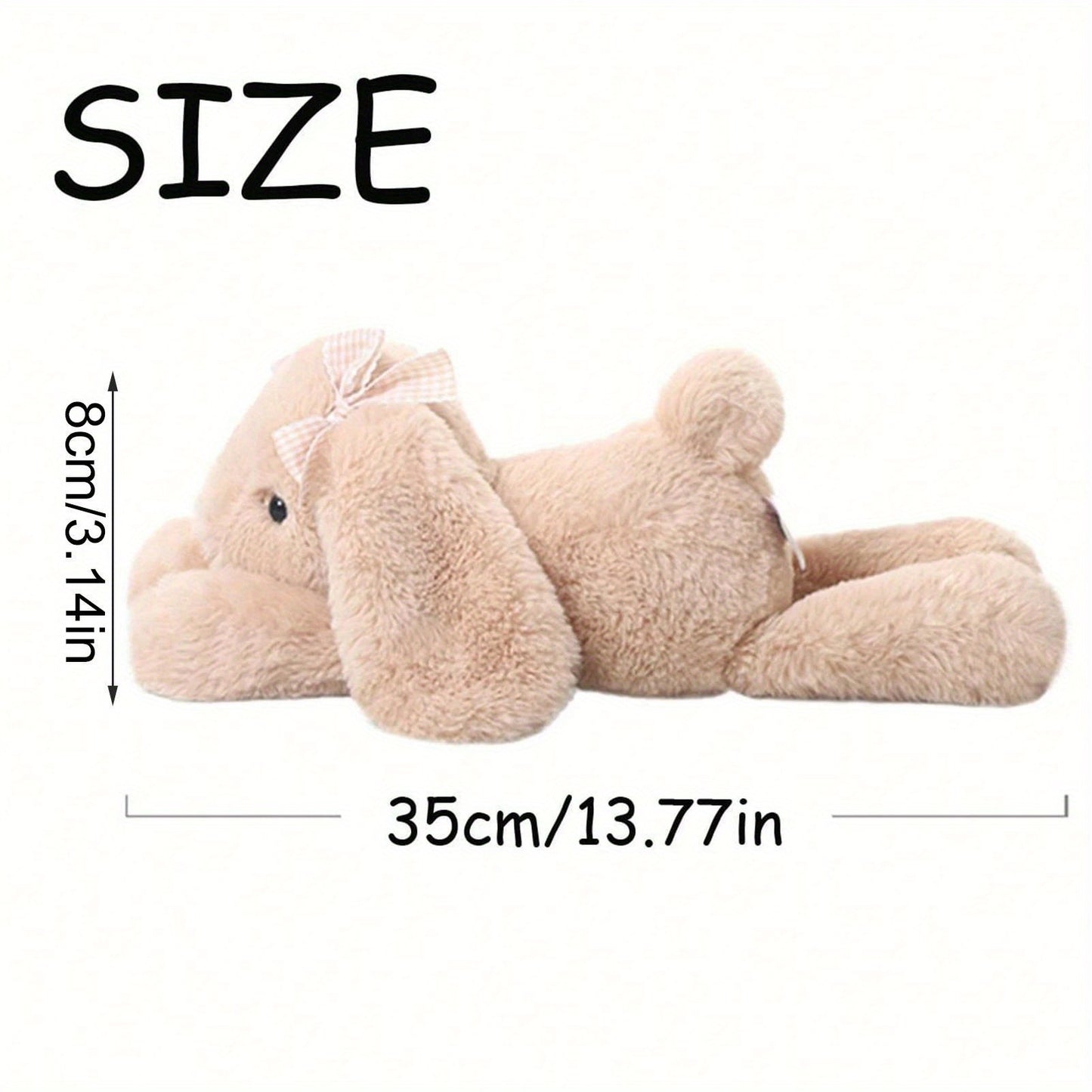 35cm/13.77in Soft Stuffed Bunny Plush Toy Suitable for Kids - Cute Lop Jimny Rabbit Doll with Long Ears, Huggable Bedtime Companion, Birthday Gift for Girls Room Decor, Travel & Accessory (Plush Toy)