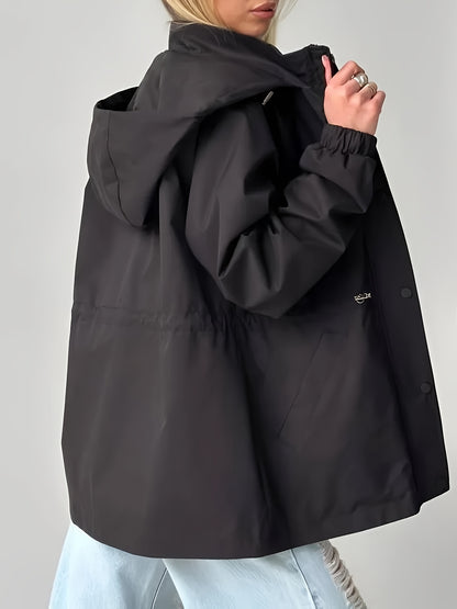 Աշնանային և ձմեռային կանացի նորաձև միագույն քամուց պաշտպանիչ բաճկոն