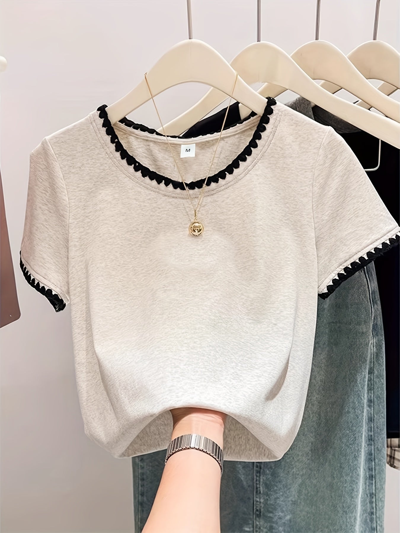 Women's Summer Cotton Crew Neck Short Sleeve T-Shirt