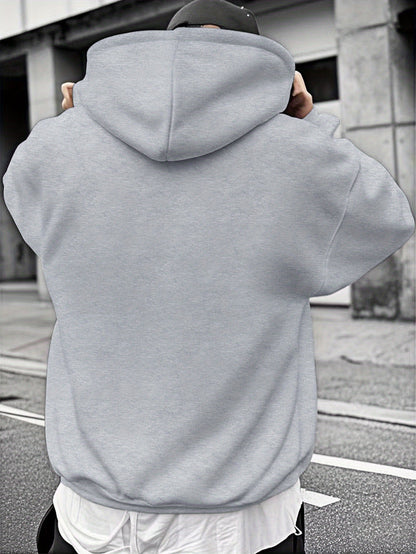 Men'S Fashion Trendy Hooded Sweatshirt | Casual Style, Regular Fit, Winter Season, Print Pattern, Slight Stretch Fabric