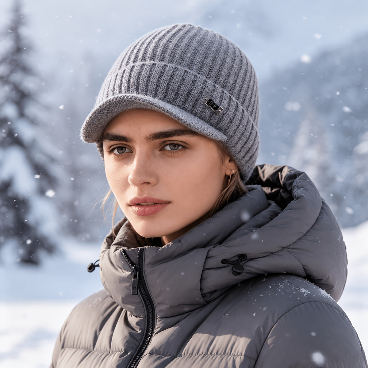 Unisex Warm Knit Baseball Cap with Ear Protection for Fall Winter