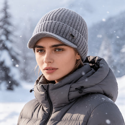 Unisex Warm Knit Baseball Cap with Ear Protection for Fall Winter