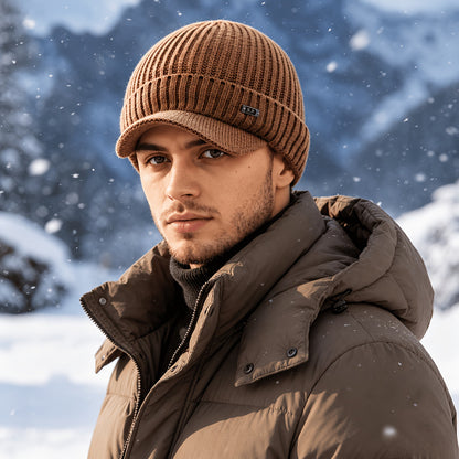Unisex Warm Knit Baseball Cap with Ear Protection for Fall Winter
