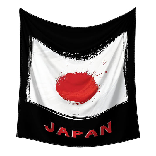 Japan Flag Satin Scarf for Football Fans - Large Square Headscarf - ayq