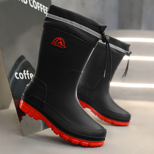 Unisex Long PVC Waterproof Rain Boots - Lightweight & Durable