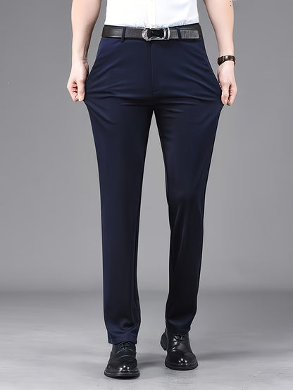 Men's straight-leg suit pants, which can be used as professional formal wear or thick casual pants for autumn and winter.