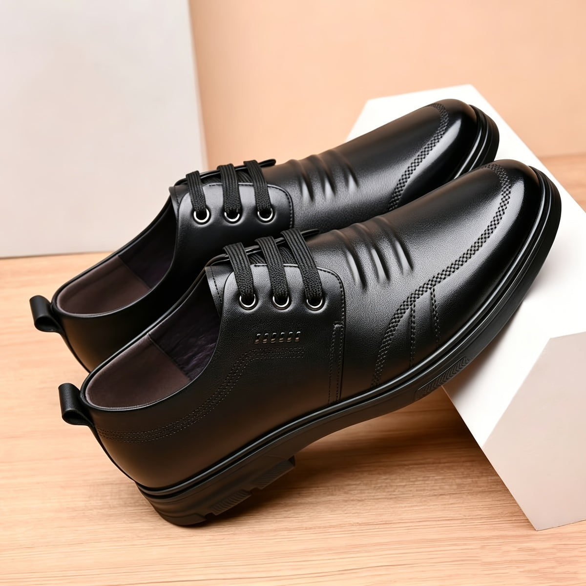Men's Business Casual Oxford Shoes - Soft Comfortable Lace-Up