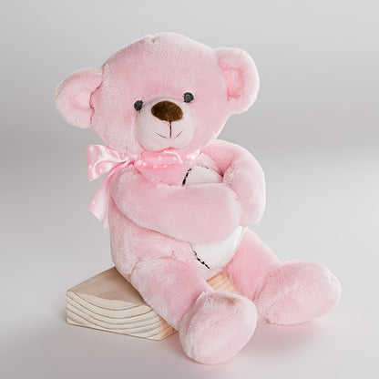 Justbecause Stuffed Soft Toy Teddy Bear Vase Huger, Pink/Blue/Ivory, 24.13cm, Plush Animal Plushie with Expressive Eyes & Fluffy Ears, Soft Huggable Bear for Girls & Boys