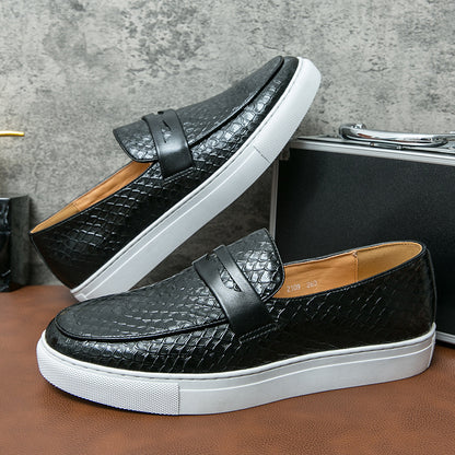 Men's Classic Low-Cut PU Office Loafers Slip-On Shoes