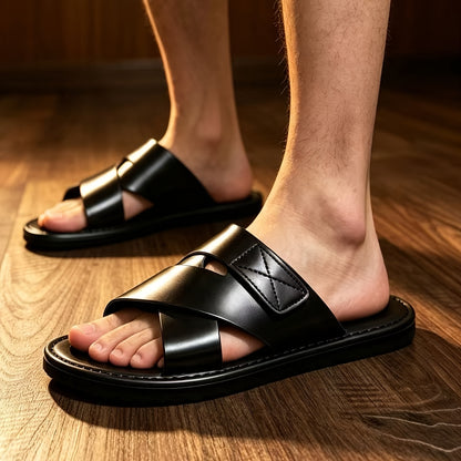 Men's Summer Soft-Soled Casual PU Slippers
