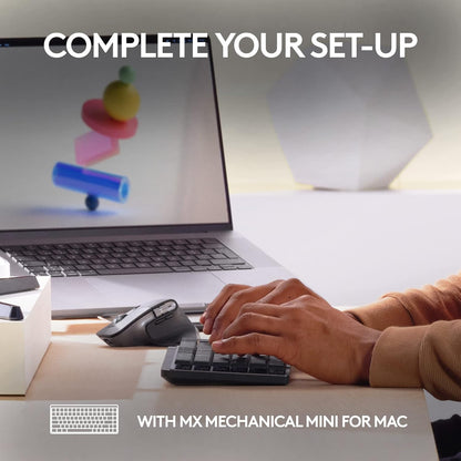 Logitech MX Master 3S for Mac - Wireless Bluetooth Mouse with Ultra-Fast Scrolling, Ergo, 8K DPI, Quiet Clicks, Track on Glass, Customization, USB-C, Apple, Ipad - Space Grey