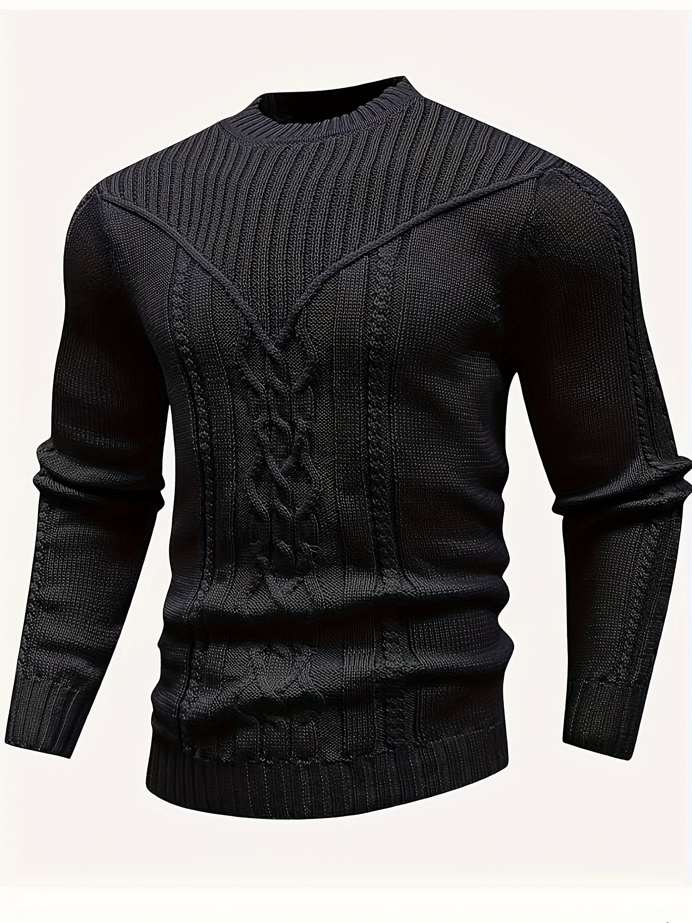 Men'S Gentlemanly Mature Round-Neck Pullover Knitwear for Autumn And Winter