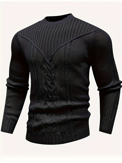 Men'S Gentlemanly Mature Round-Neck Pullover Knitwear for Autumn And Winter