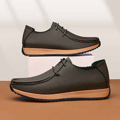 Men's Low-Top Oxford Shoes with Hidden Height Increase, Anti-Slip Sole