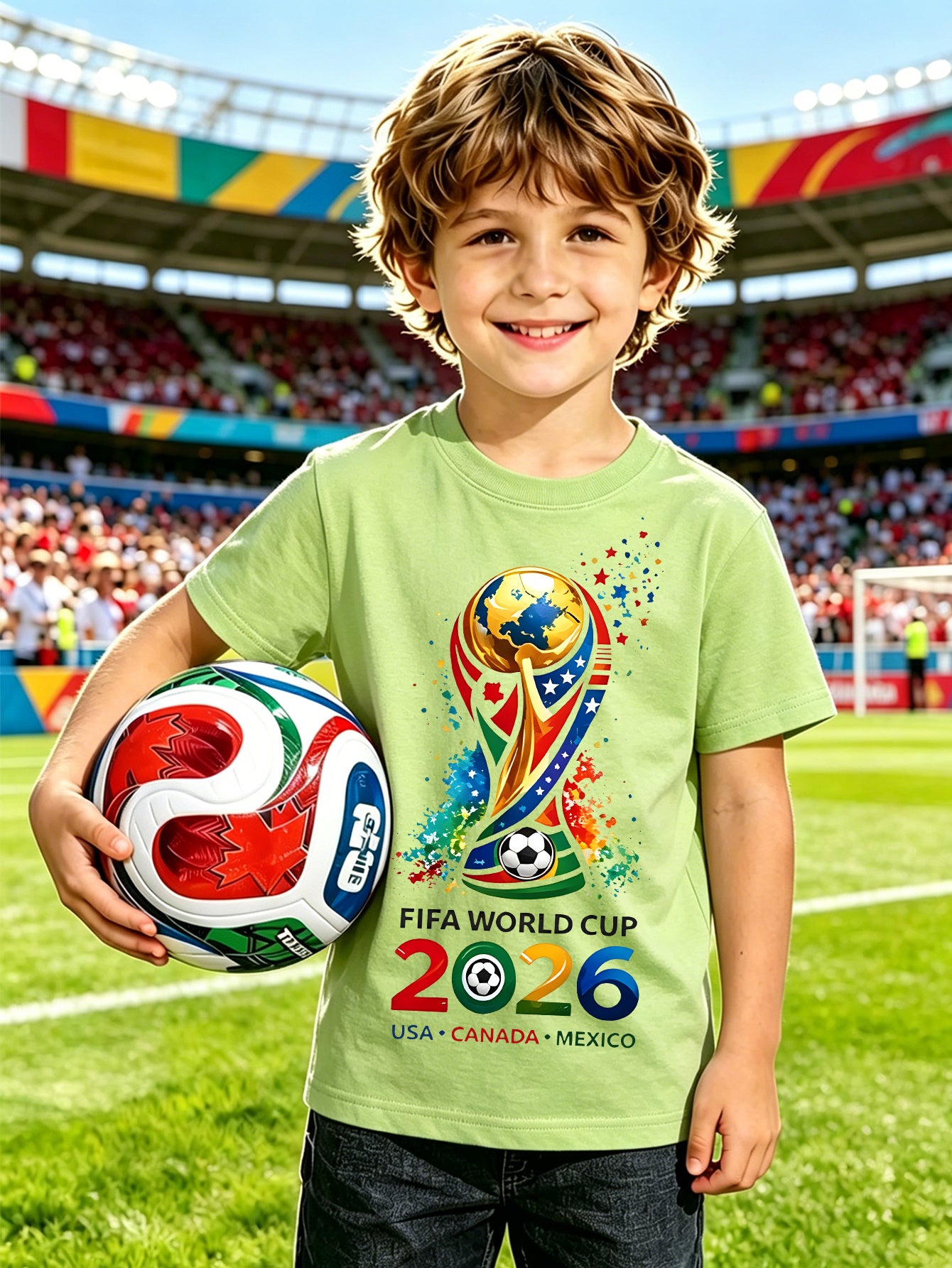 Kids 2026 FIFA World Cup Cotton T-Shirt - Casual Summer Top