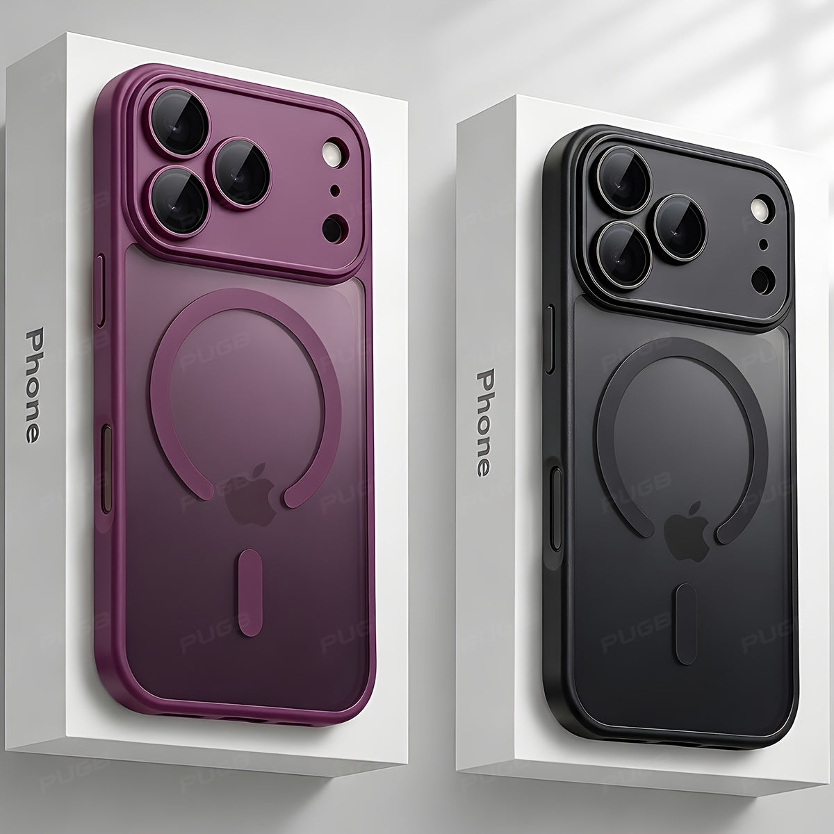Matte Translucent Magnetic Silicone Phone Case for iPhone 18-14 Pro Ma