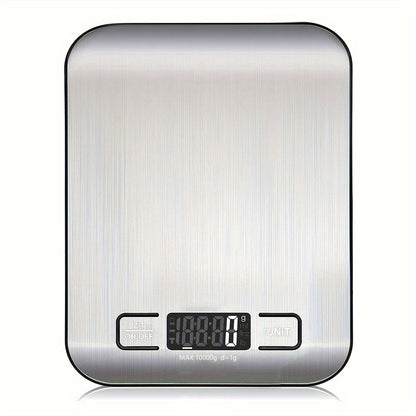 1pc High-Precision Digital Kitchen Scale, 22lb/10kg Capacity, Stainless Steel with LCD Display, Tare Function, Easy Clean, 6 Unit Measurements (g, oz, lb, kg, lb-oz), Ideal for Baking, Cooking, Coffee, and Packaging