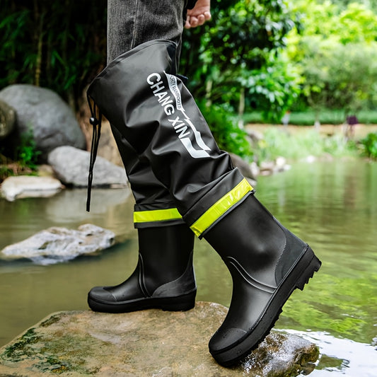 Men's All-Season Waterproof Rubber Slip-On Work Boots