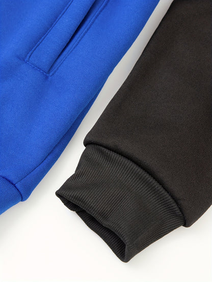 Տղամարդու գունավոր բլոկներով գլխարկով բաճկոն սպորտի և բացօթյա սպորտի համար, նորաձև հանգստի համար