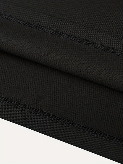 Men's Solid Golf Shirt, Casual Short Sleeve Lapel Shirt For Summer Outdoor