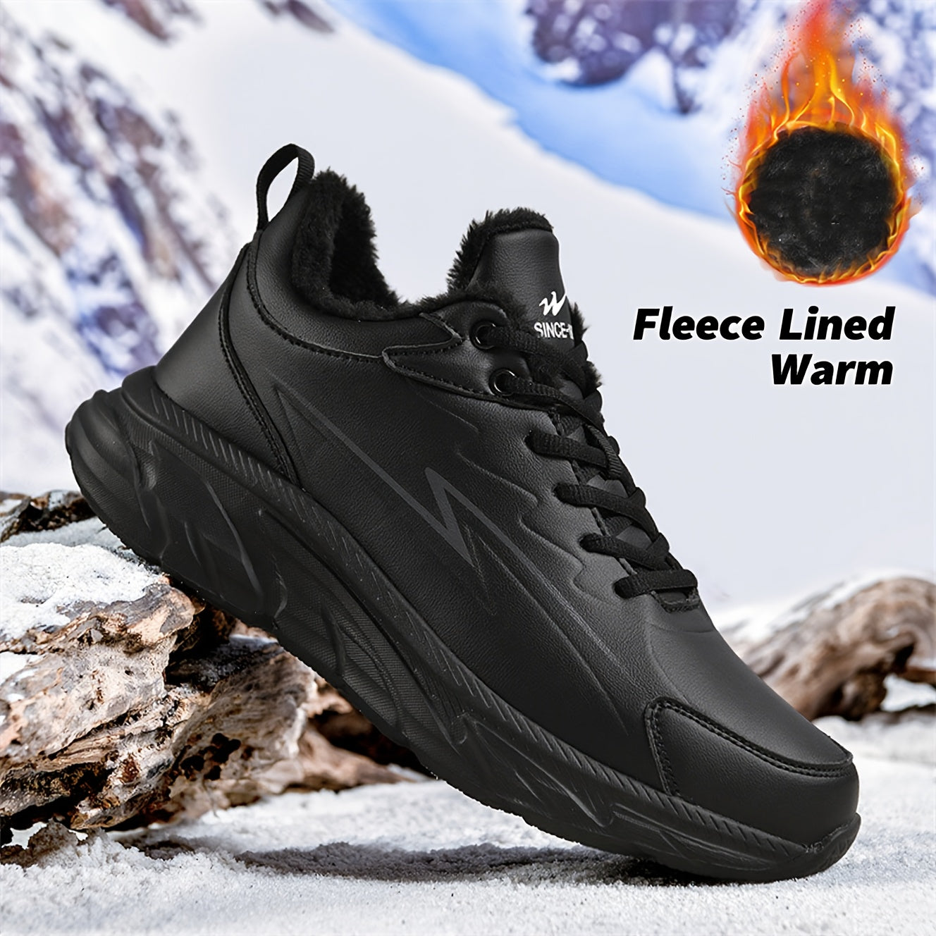 Men'S & Women'S All-Season Snow Sports Shoes - Warm Comfortable Low-Top Sneakers with Lightweight EVA Sole, Durable Synthetic Synthetic Faux Upper & Fabric Lining, Lace-Up Design for Casual Outdoor Activities, Hiking, Walking