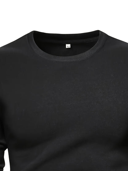 3pcs Men's Solid Color Knit Pullover For Autumn And Winter - Versatile Warm Crew Neck Long Sleeve, As Gift