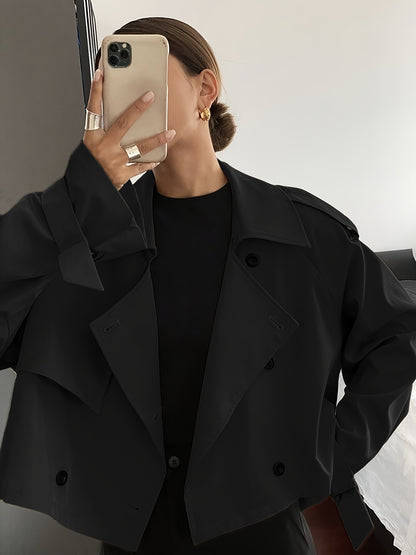 Կանացի գարուն/աշուն միագույն, պարզ, ազատ, առօրյա, կարճ, երկար թևքերով տրենչ-բաճկոն