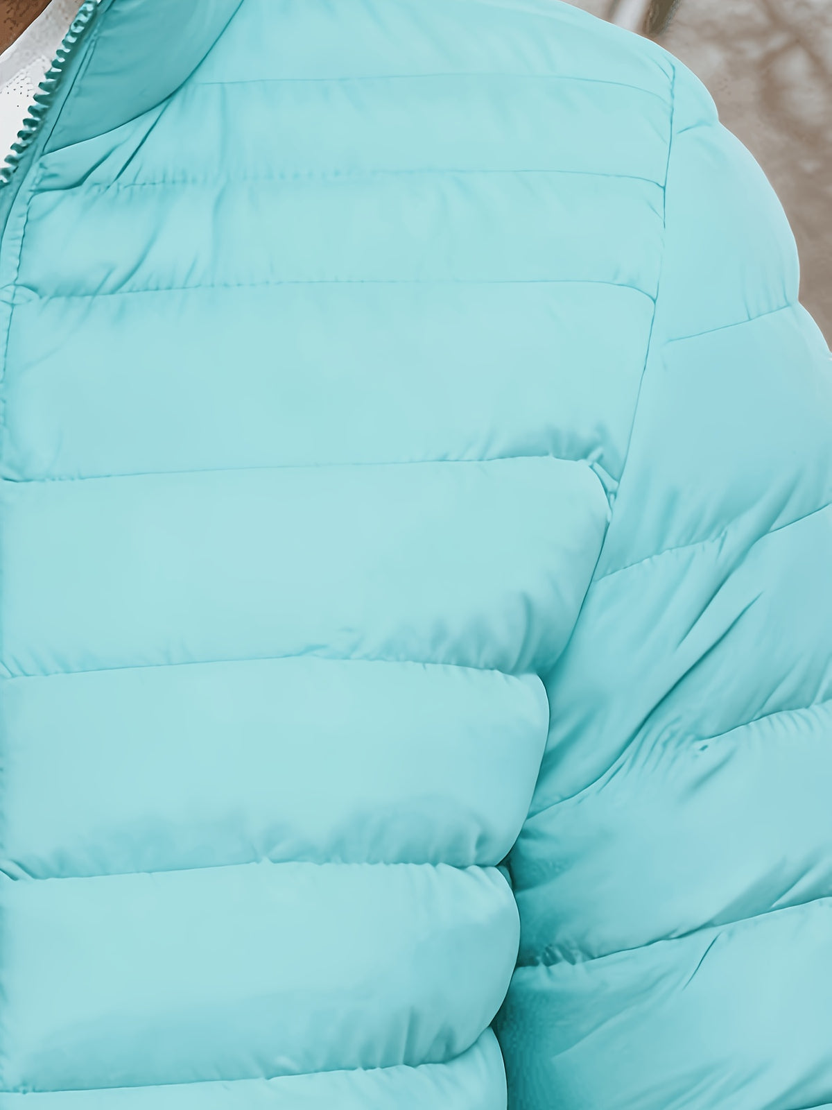 Men's Slim Fit Winter Jacket with Stand Collar, Zip Front