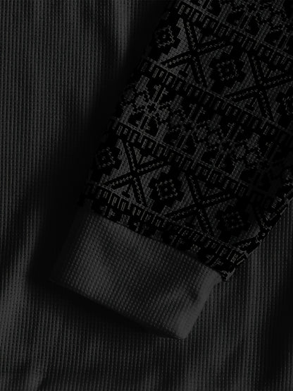 Տղամարդու երկարաթև մարզաշապիկ՝ խիտ վաֆլի տրիկոտաժից, աշնանային, իդեալական է առօրյա հագուստի համար