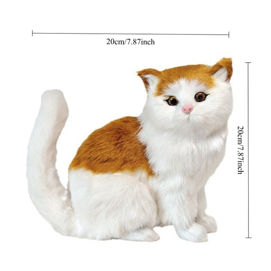 Simulation Cat Toys Featuring Five Types of Cats: Persian, Black, Spotted, And Other Realistic Animal Designs.
