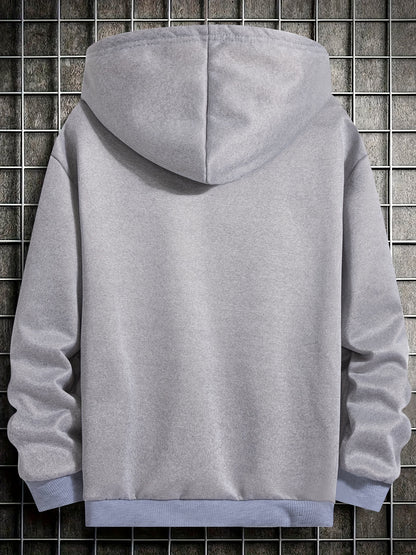 2pcs Boys' Fleece-Lined Thickened Warm Hoodie + Pants Set, Stylish Letter Print Winter Comfortable Sportswear Outfit for Kids Casual Leisurewear, Perfect for, Blanket Hoodie Kids