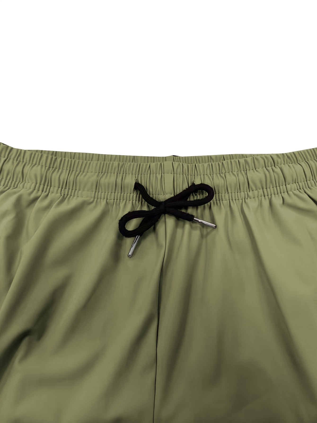 Women's Summer Casual Cropped Shorts with Elastic Waist & Zipper Pocke