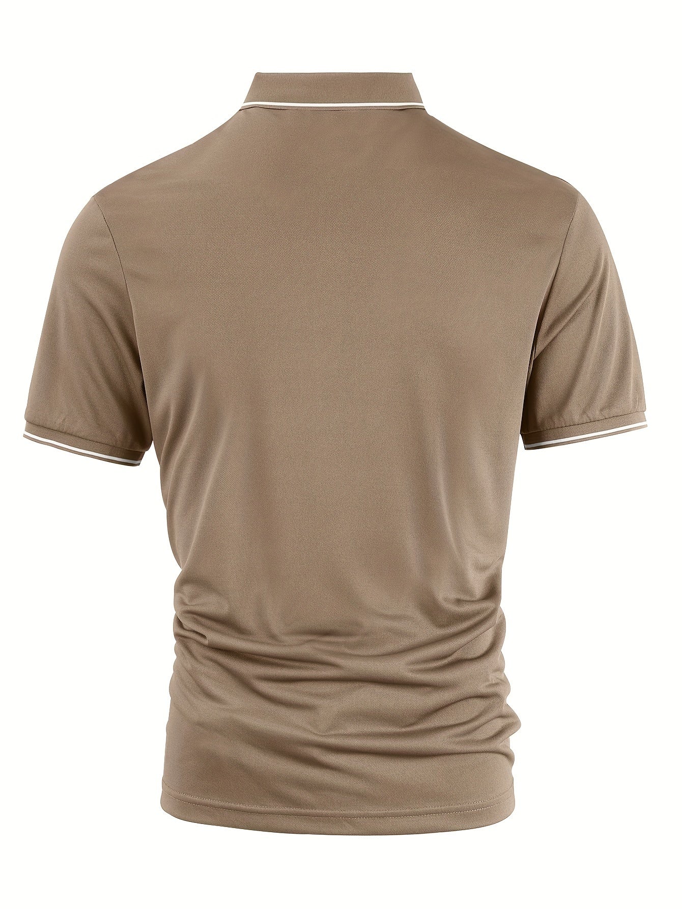 Men's Solid Golf Shirt, Casual Short Sleeve Lapel Shirt For Summer Outdoor